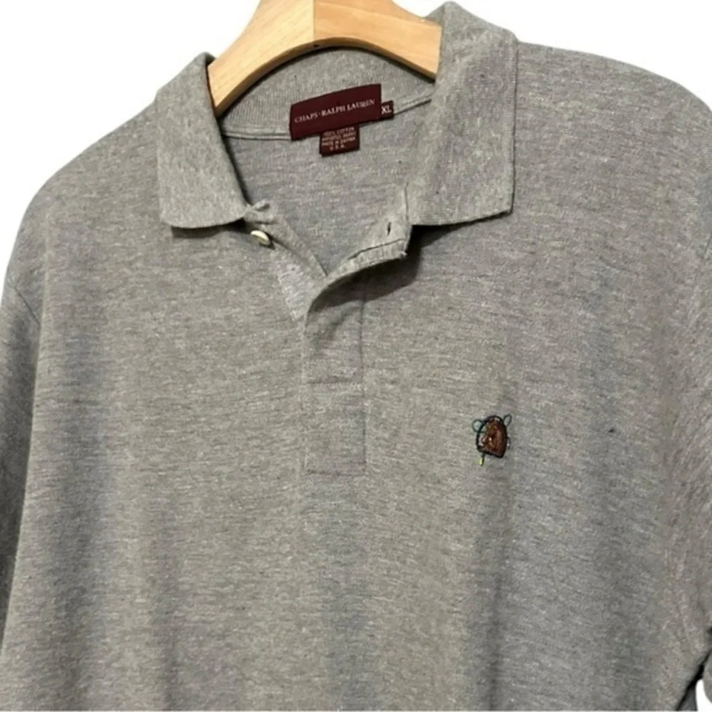 Ralph Lauren Chaps Vintage Men’s Size XL Heather Gray Short Sleeve Polo Shirt